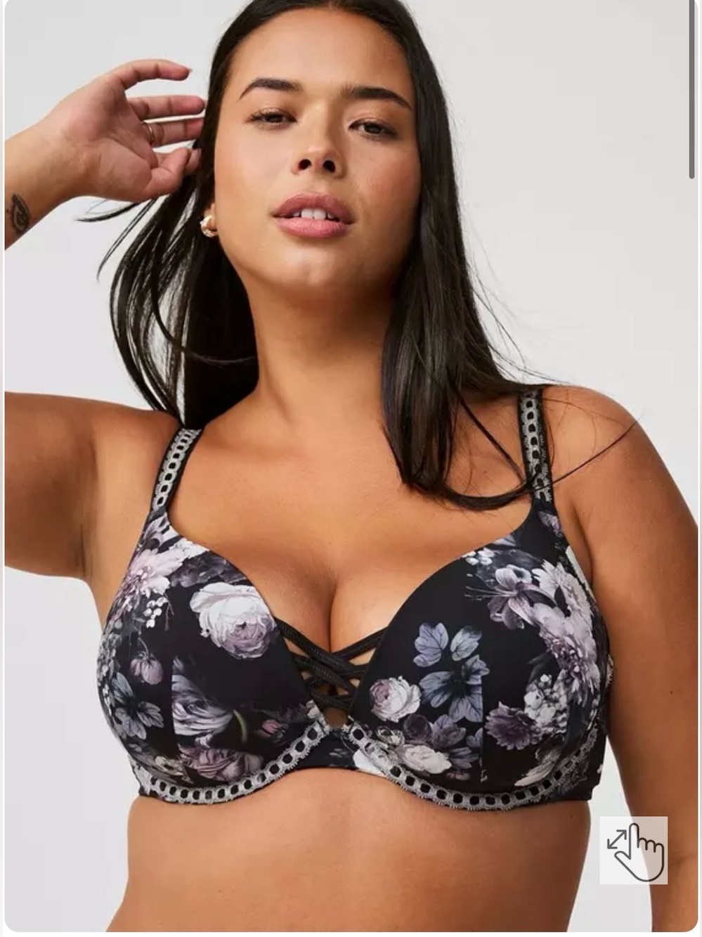 Torrid XO Plunge Push-Up Ribbon Slot Straight Back Bra